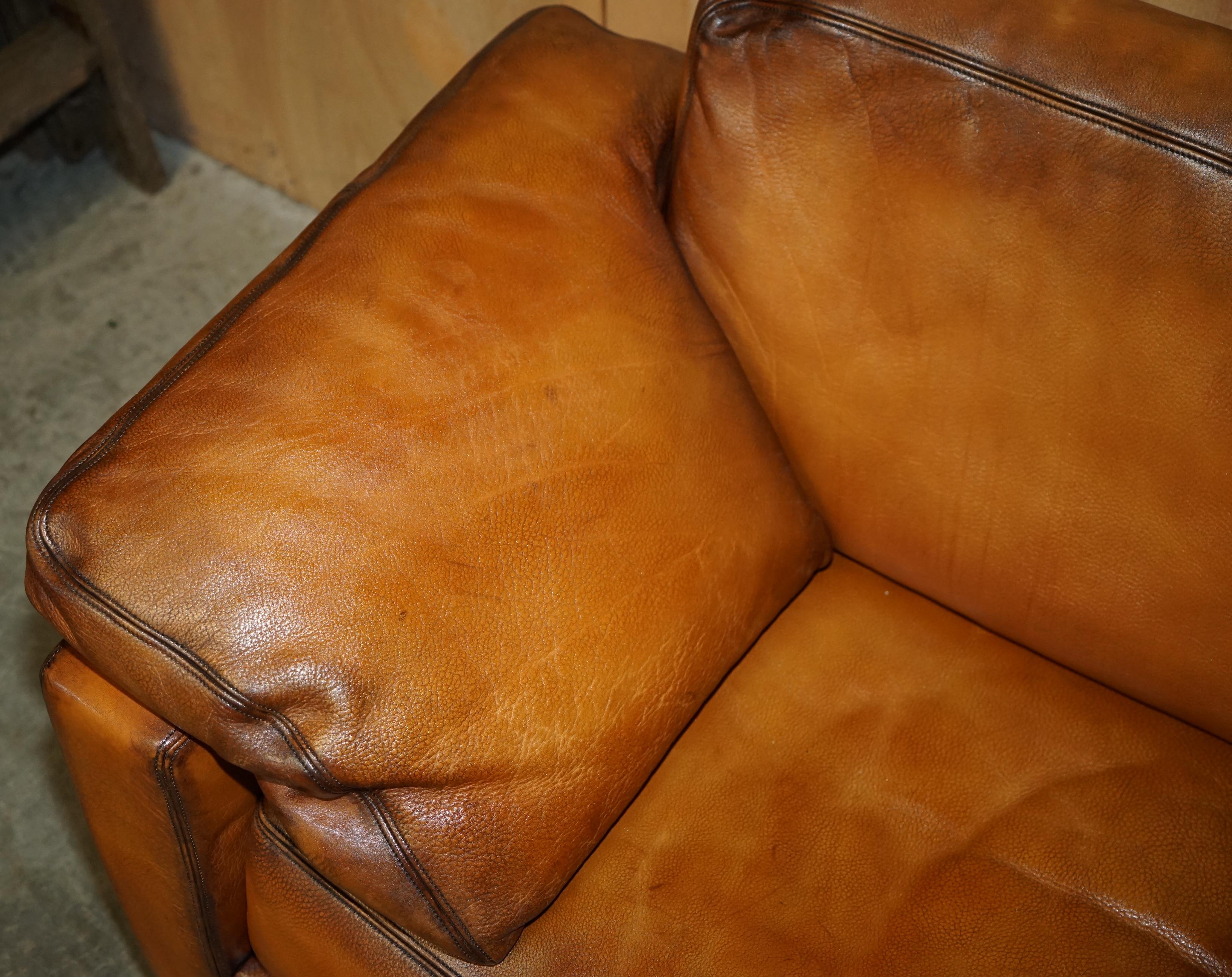 Cuir RESTORED DE SEDE DS17 BROWN BUFFALO NECK LEATHER TWO SEAT SOFA PART OF SUiTE en vente