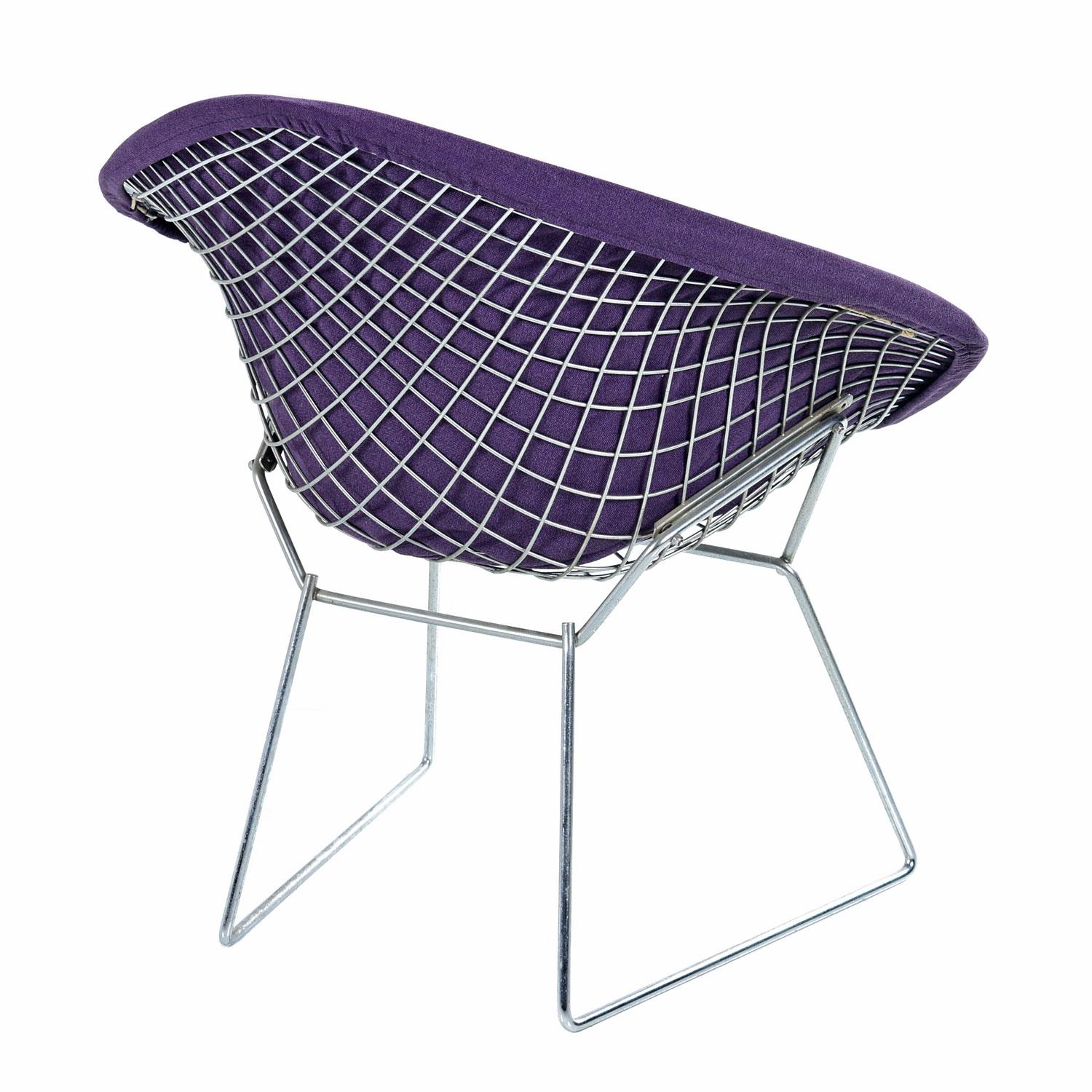 American Diamond Chair by Harry Bertoia for Knoll, Full Cover Plum Knoll Tweed For Sale