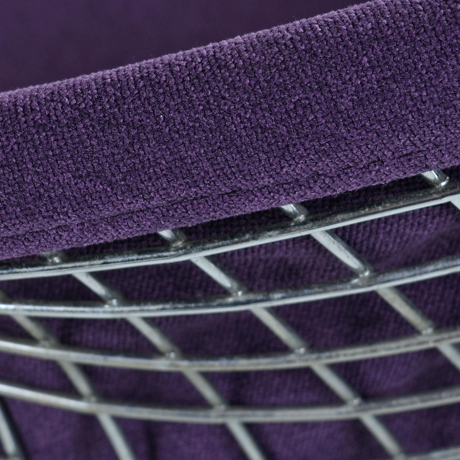 American Diamond Chair by Harry Bertoia for Knoll, Full Cover Plum Knoll Tweed For Sale
