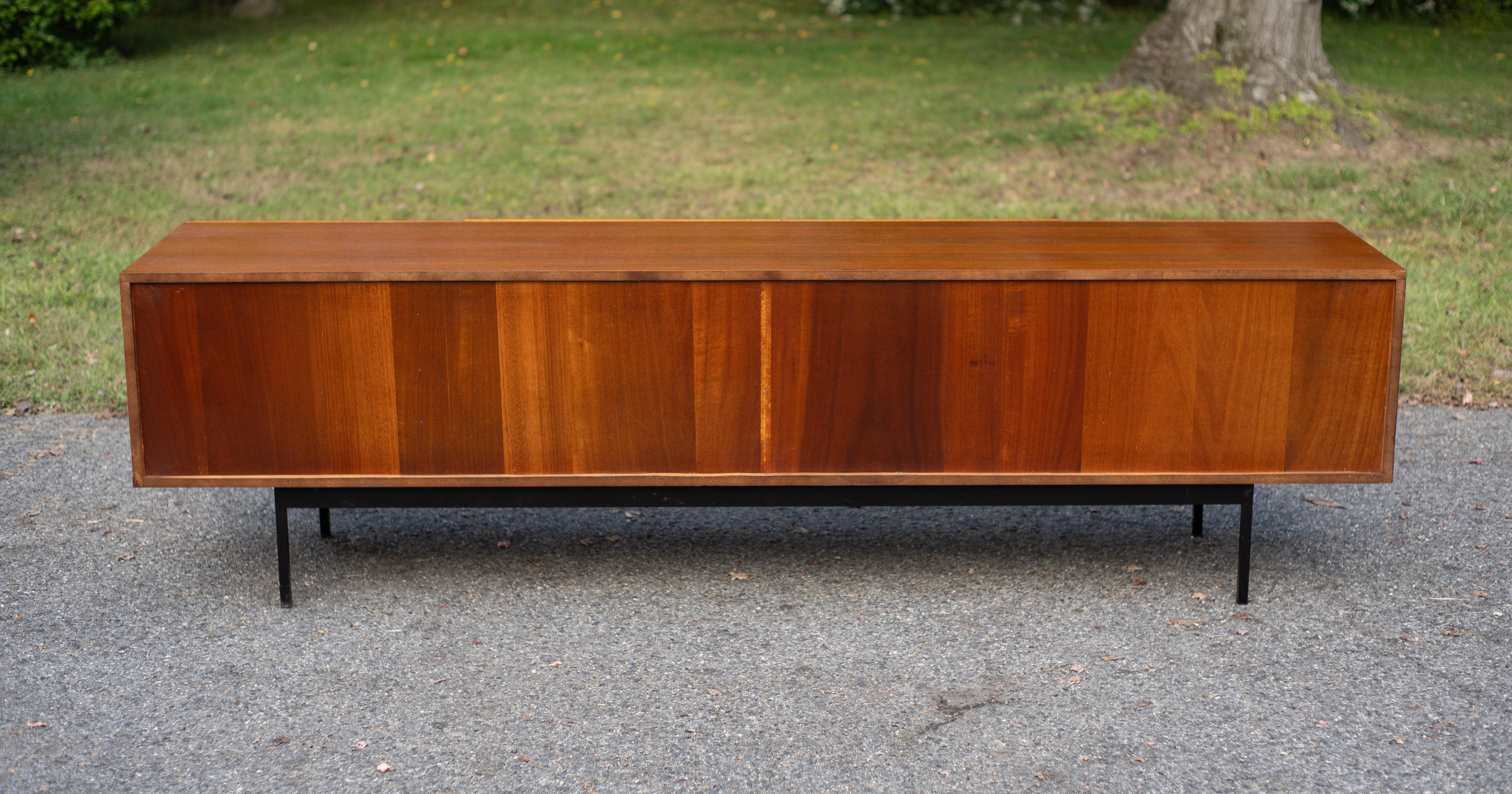 Restored Dieter Waeckerlin Behr Mobel Model B40 Steel & Teak Sideboard Cabinet For Sale 12