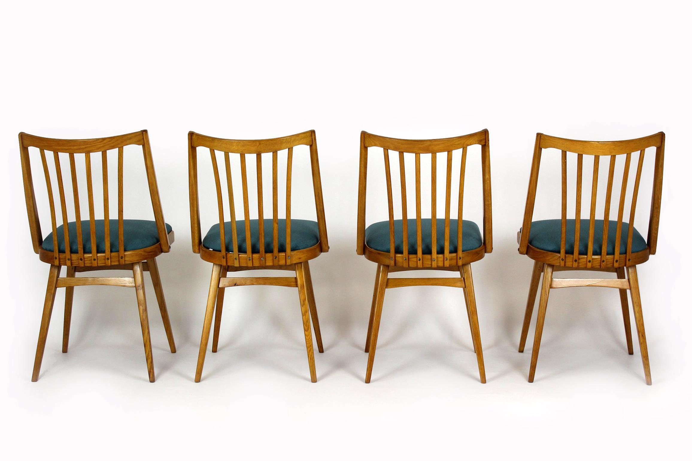 Restored Dining Chairs from Interier Praha, 1960s, Set of 4 For Sale 3