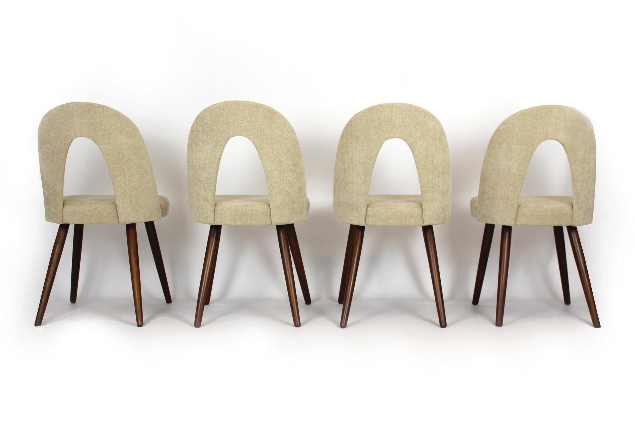 Restored Dining Chairs in Bouclé Upholstery by Antonin Suman, 1960s, Set of 4 6