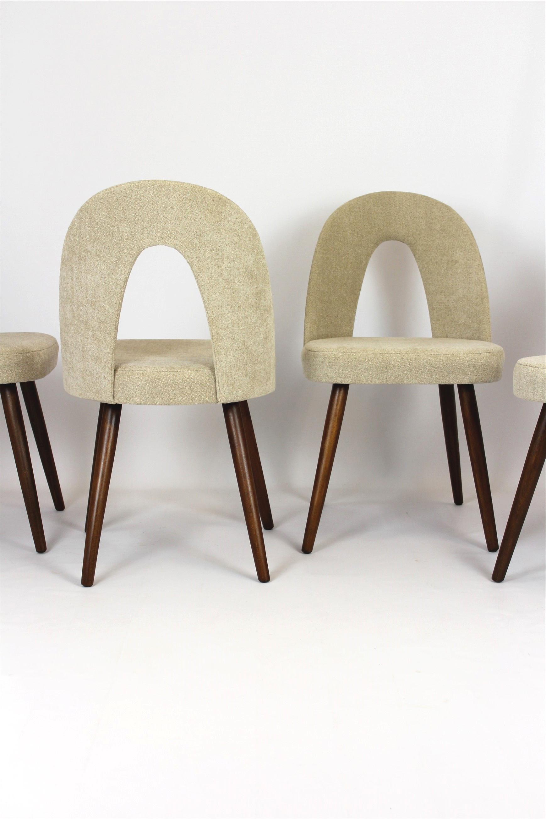 20th Century Restored Dining Chairs in Bouclé Upholstery by Antonin Suman, 1960s, Set of 4