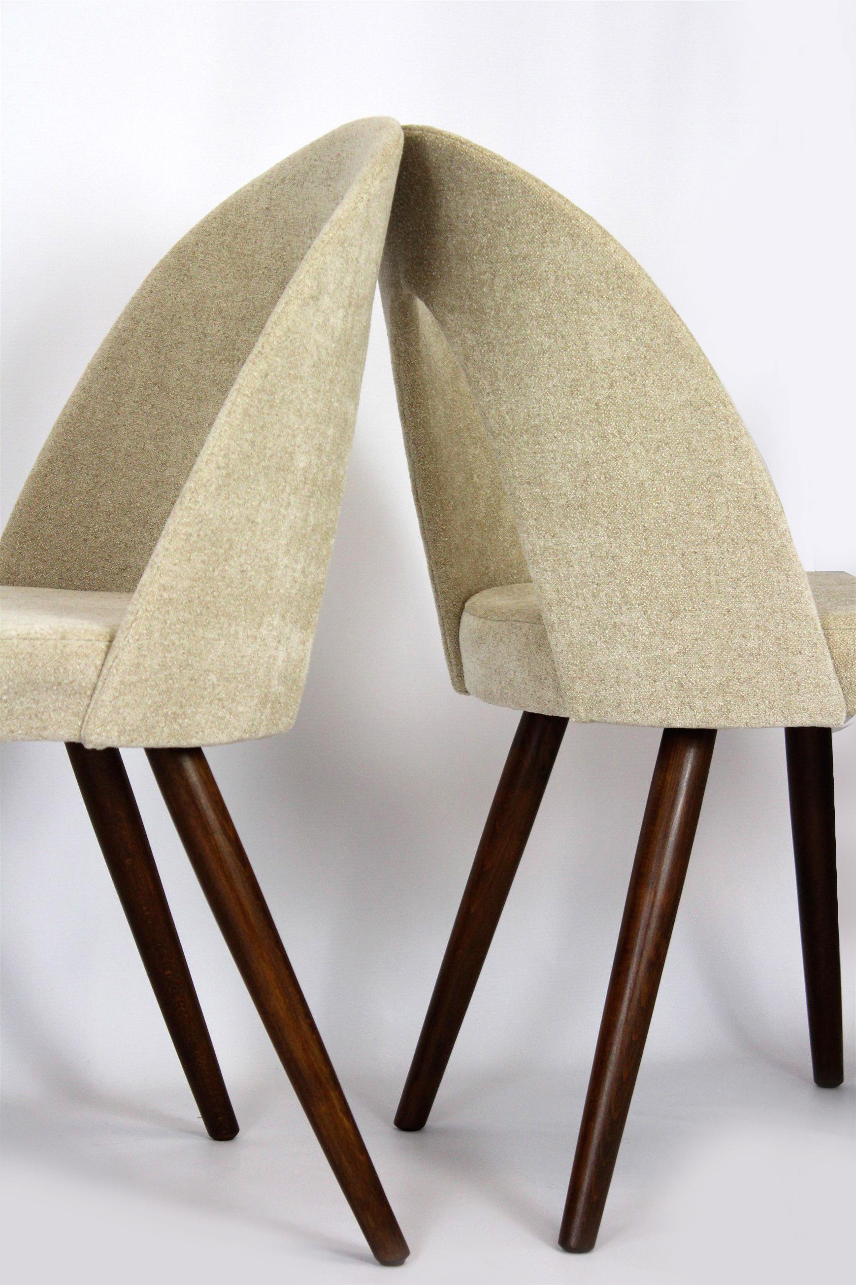 Restored Dining Chairs in Bouclé Upholstery by Antonin Suman, 1960s, Set of 4 1