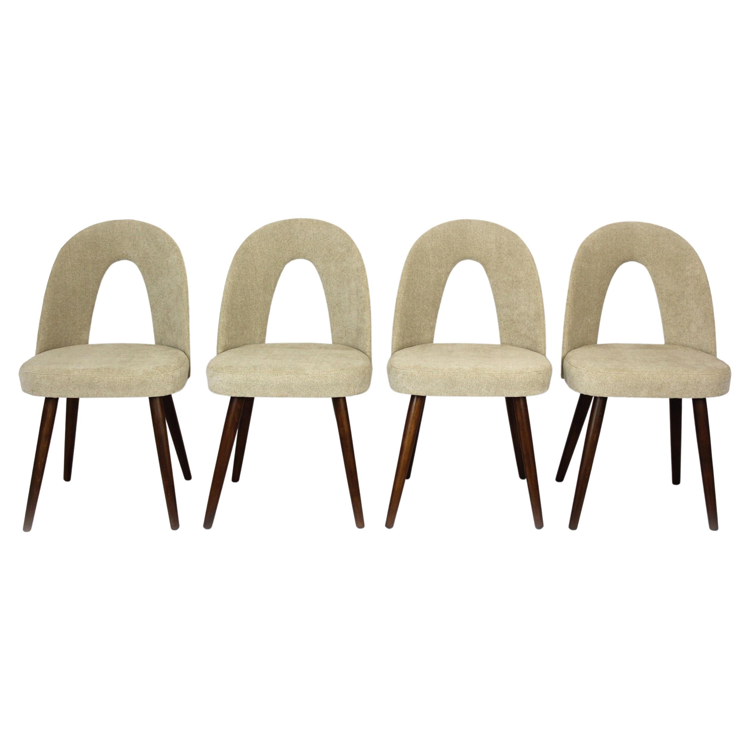 Restored Dining Chairs in Bouclé Upholstery by Antonin Suman, 1960s, Set of 4
