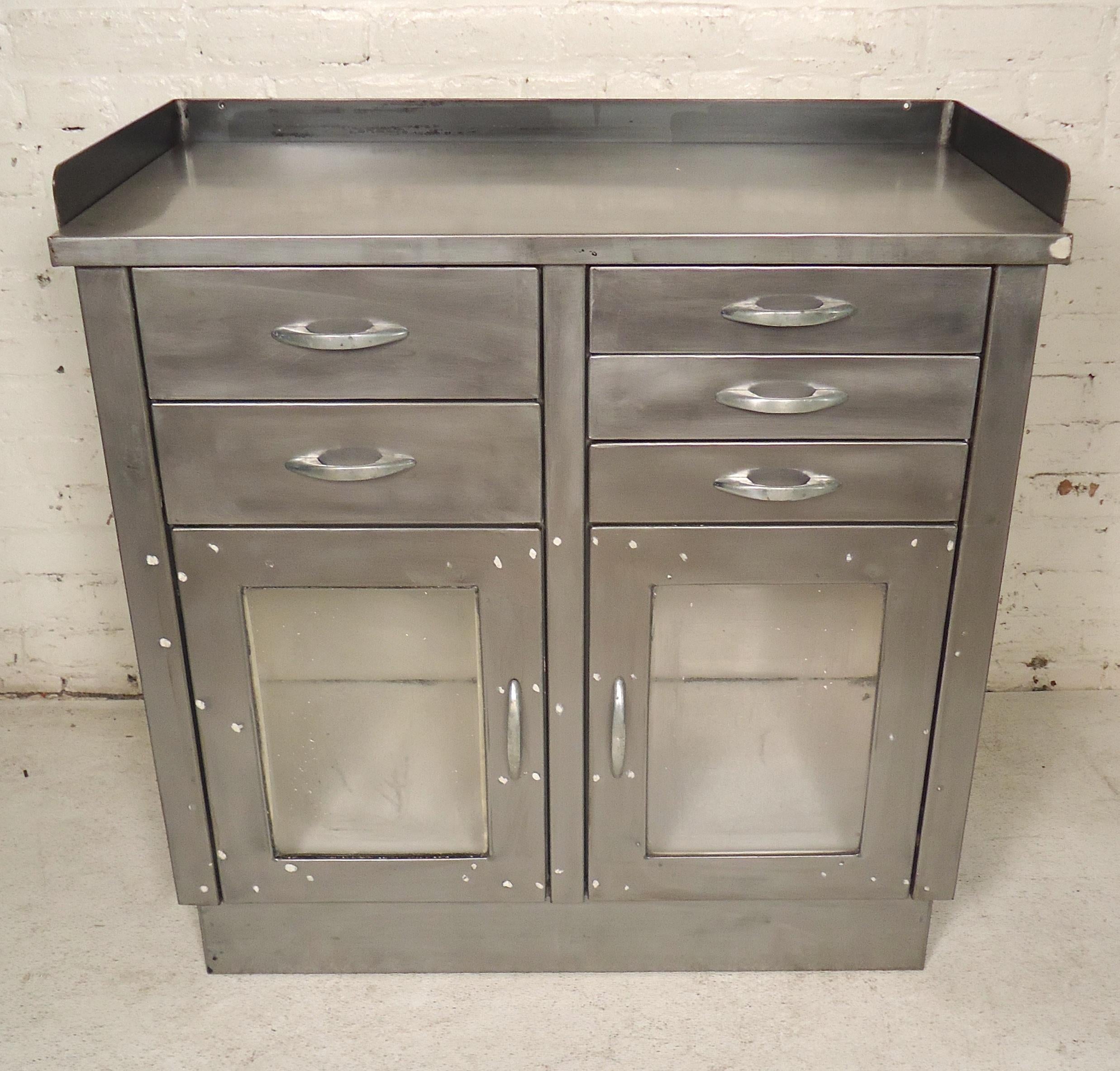 Medical cabinet refinished in a bare metal style finish. Drawers and cabinet storage with flat top, great for modern homes.

(Please confirm item location - NY or NJ - with dealer).
 