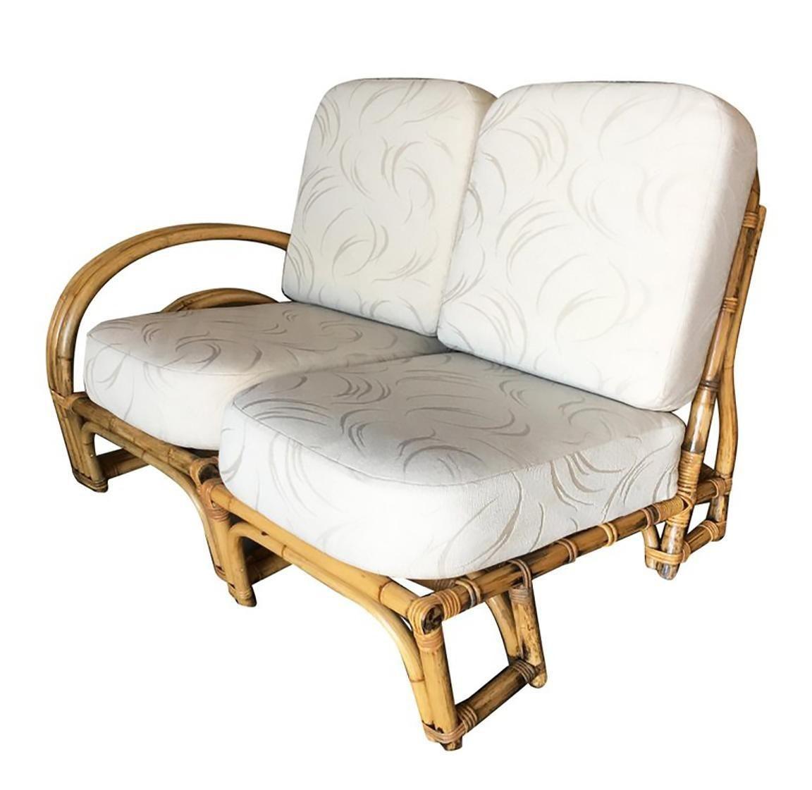 Mid-Century Modern Ensemble de salon en rotin 
