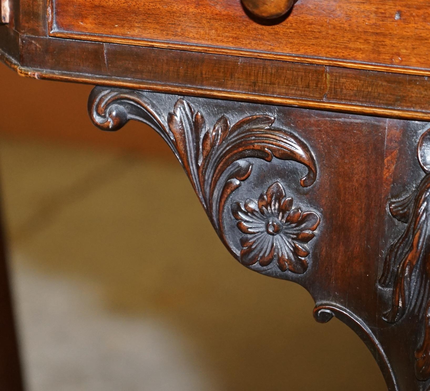 Restored Druce & Co Victorian Georgian Occasional Library Table Lion Carvings 8