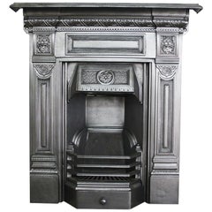 Antique Restored early 20th Century cast iron bedroom fireplace