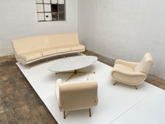 Restored Early Production Wood Frame Zanuso 'Lady' Chairs, 1951, Mohair Fabric