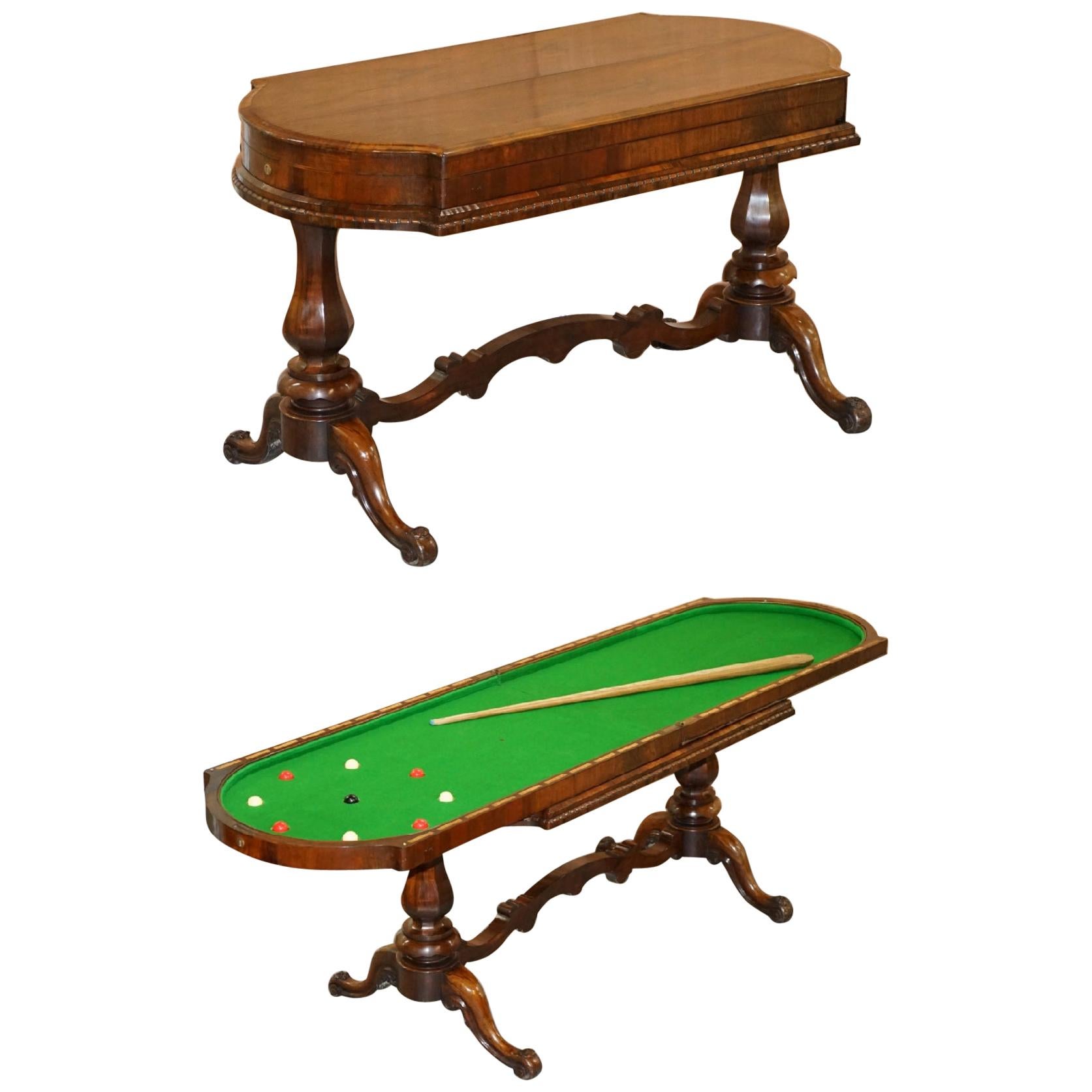 Restored Early Victorian Hardwood Bagatelle Table Ornately Carved Pub Games