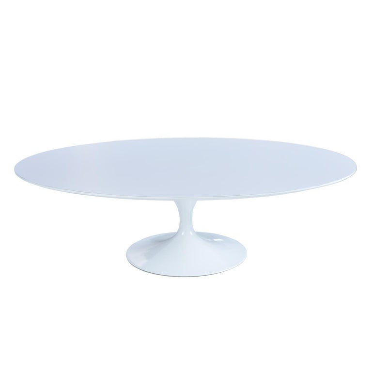Restored Early Weighted Insert Base Knoll Saarinen Tulip Oval Coffee Table For Sale At 1stdibs