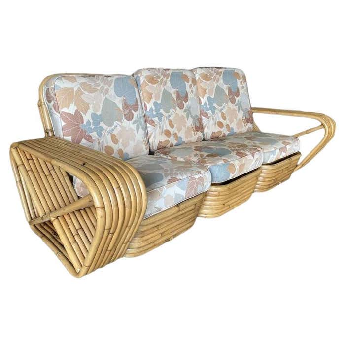 Restored Eight-Strand Square Pretzel Arm 3-Seat Section Sofa For Sale ...
