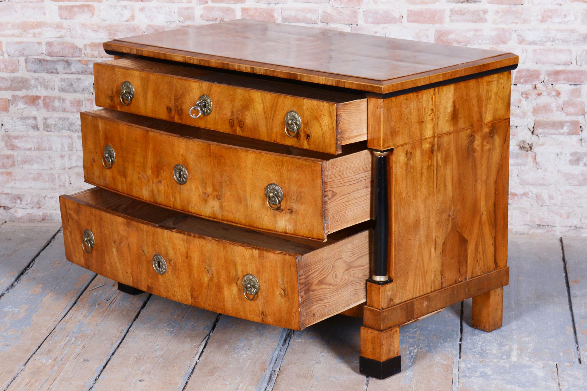 Restored Empire Chest of Drawers, Walnut, Maple, Spruce, Austria, 1820s For Sale 10