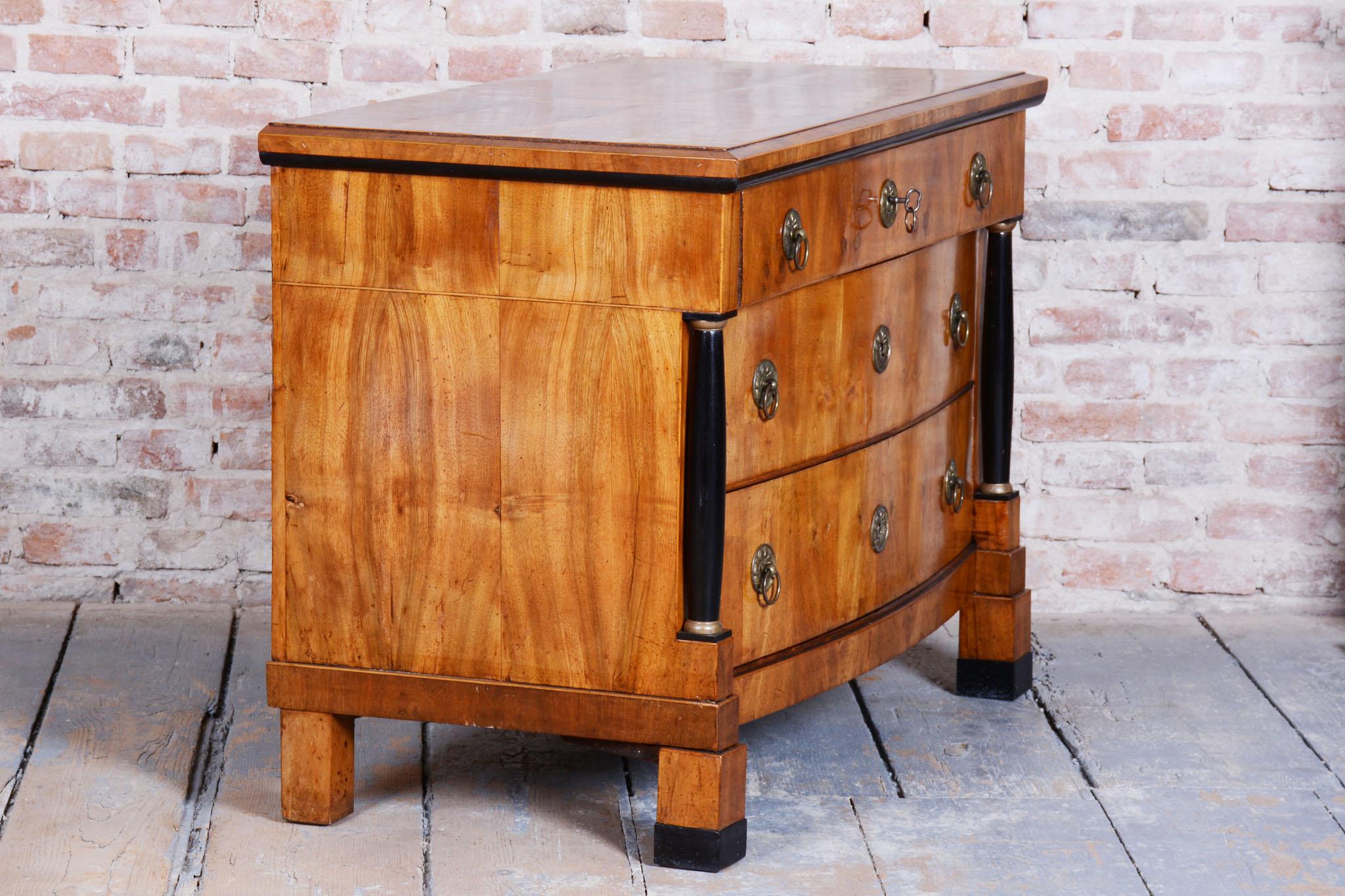 Restored Empire Chest of Drawers, Walnut, Maple, Spruce, Austria, 1820s For Sale 11