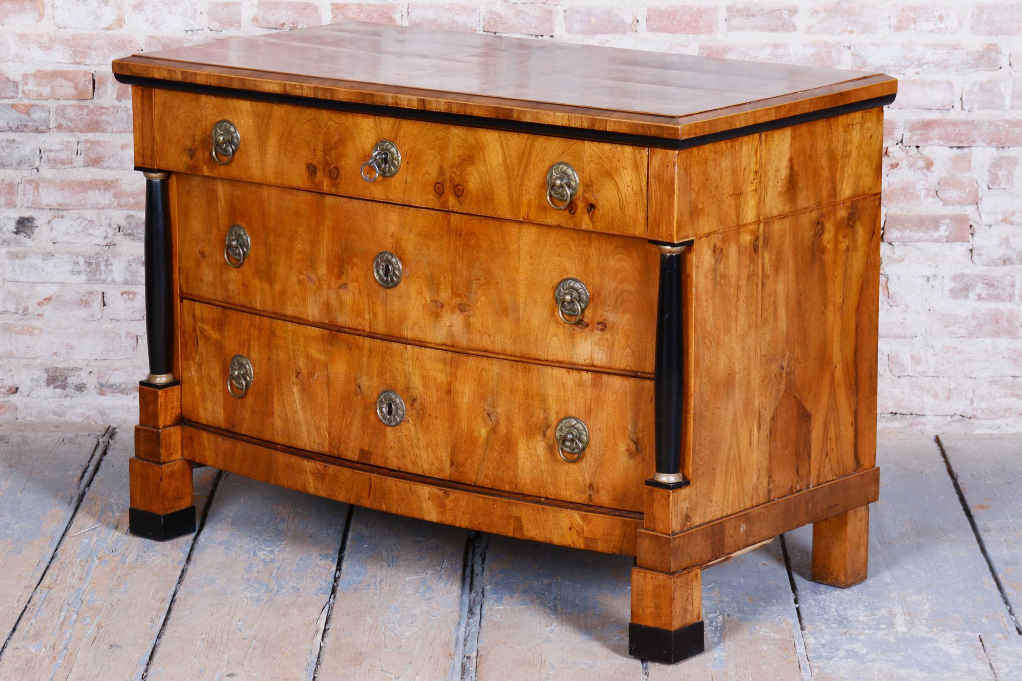 Restored Empire Chest of Drawers, Walnut, Maple, Spruce, Austria, 1820s For Sale 2