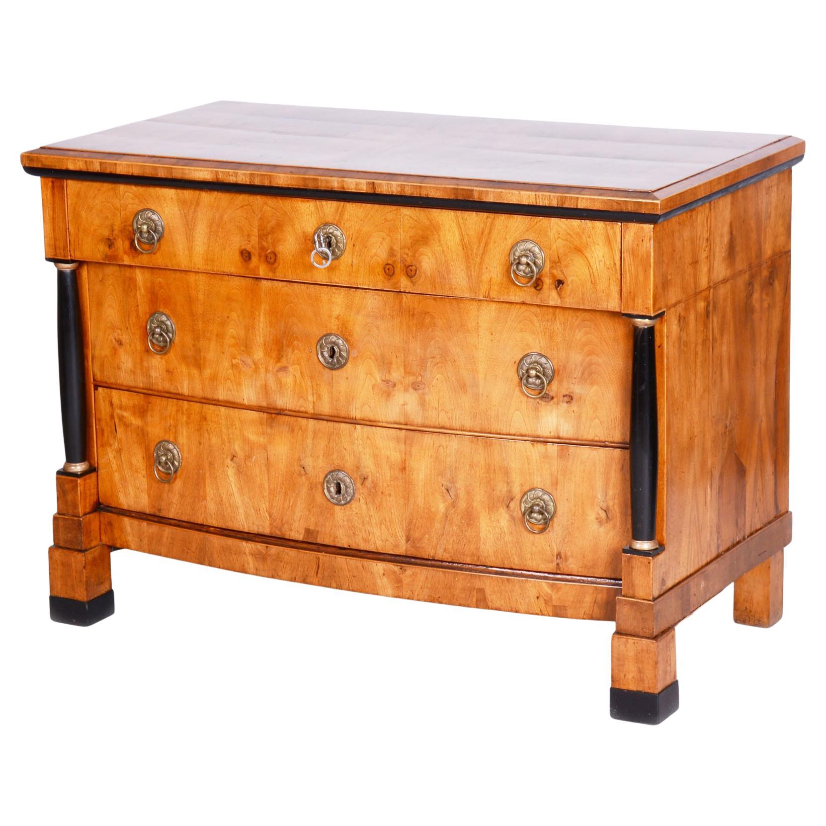 Restored Empire Chest of Drawers, Walnut, Maple, Spruce, Austria, 1820s