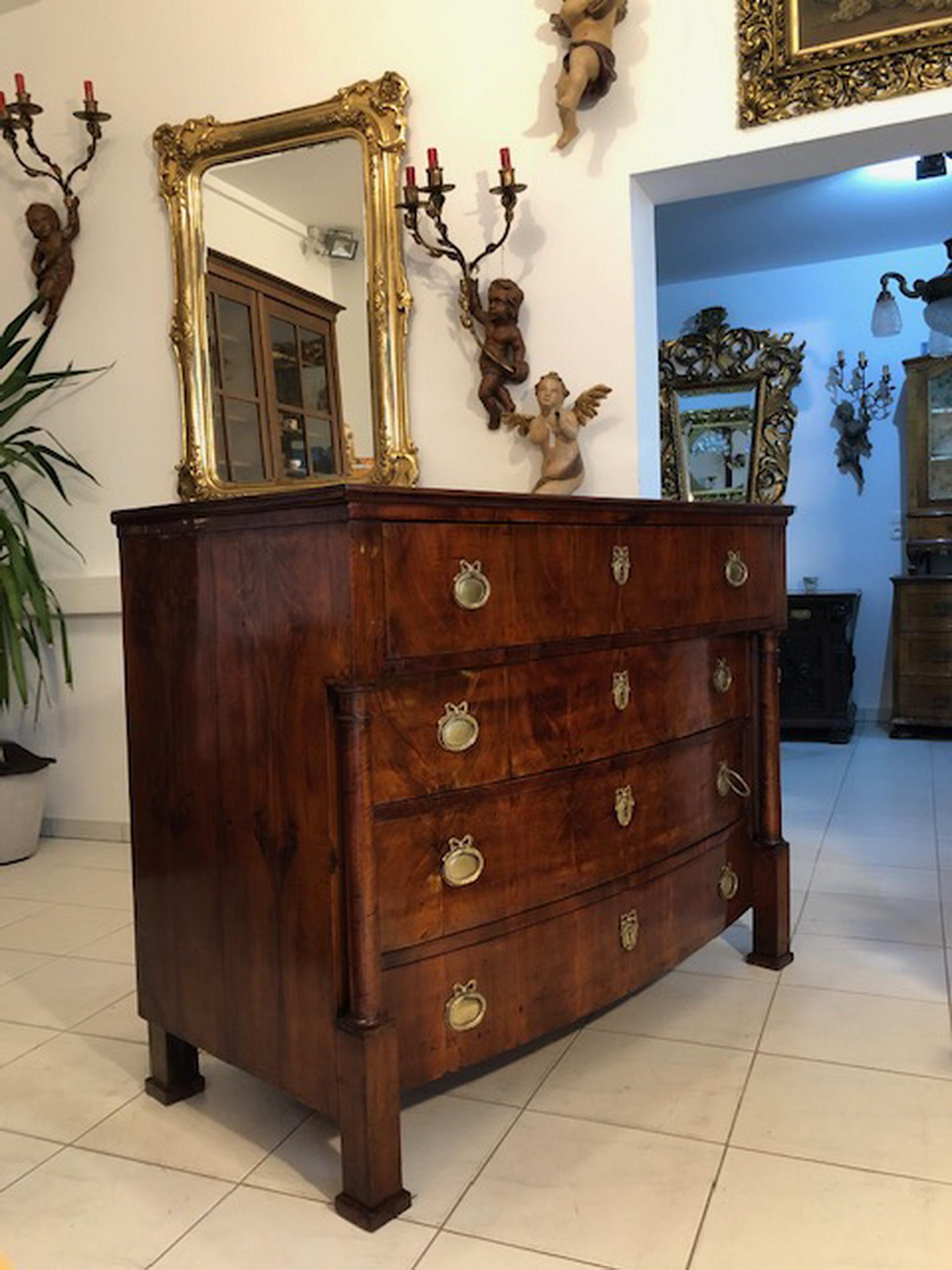 Hand-Crafted Restored Empire Commode Four-Drawer Chest Original For Sale