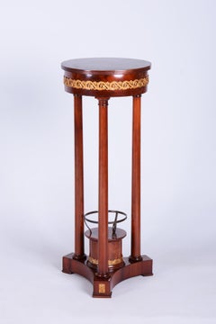 Restored Empire Pedestal, Mahogany, Brass, Revived Polish, France, 1820s
