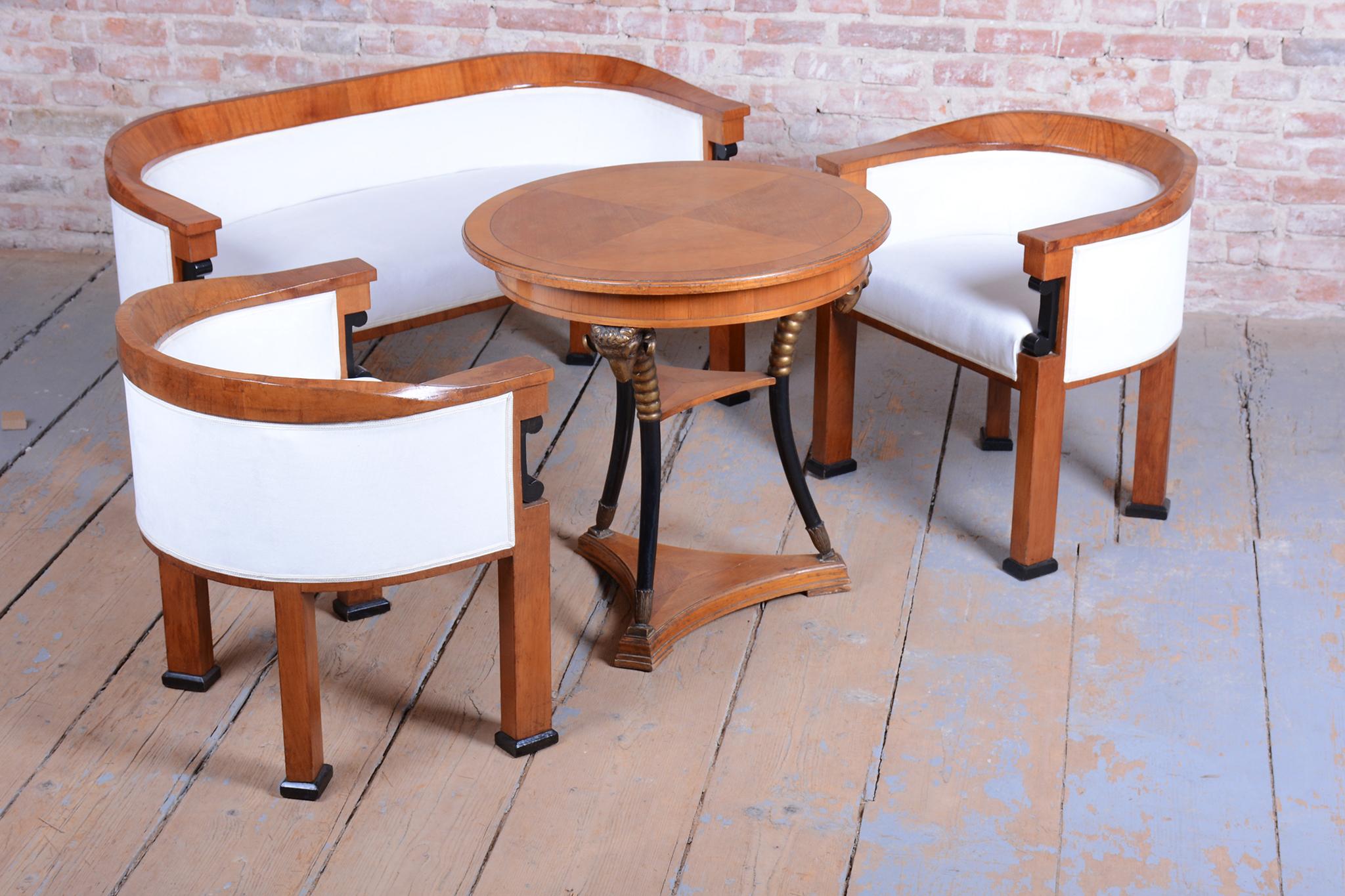 Ensemble de sièges Empire restauré, épicéa, bois de cerisier, polonais, Autriche, années 1850 en vente 12