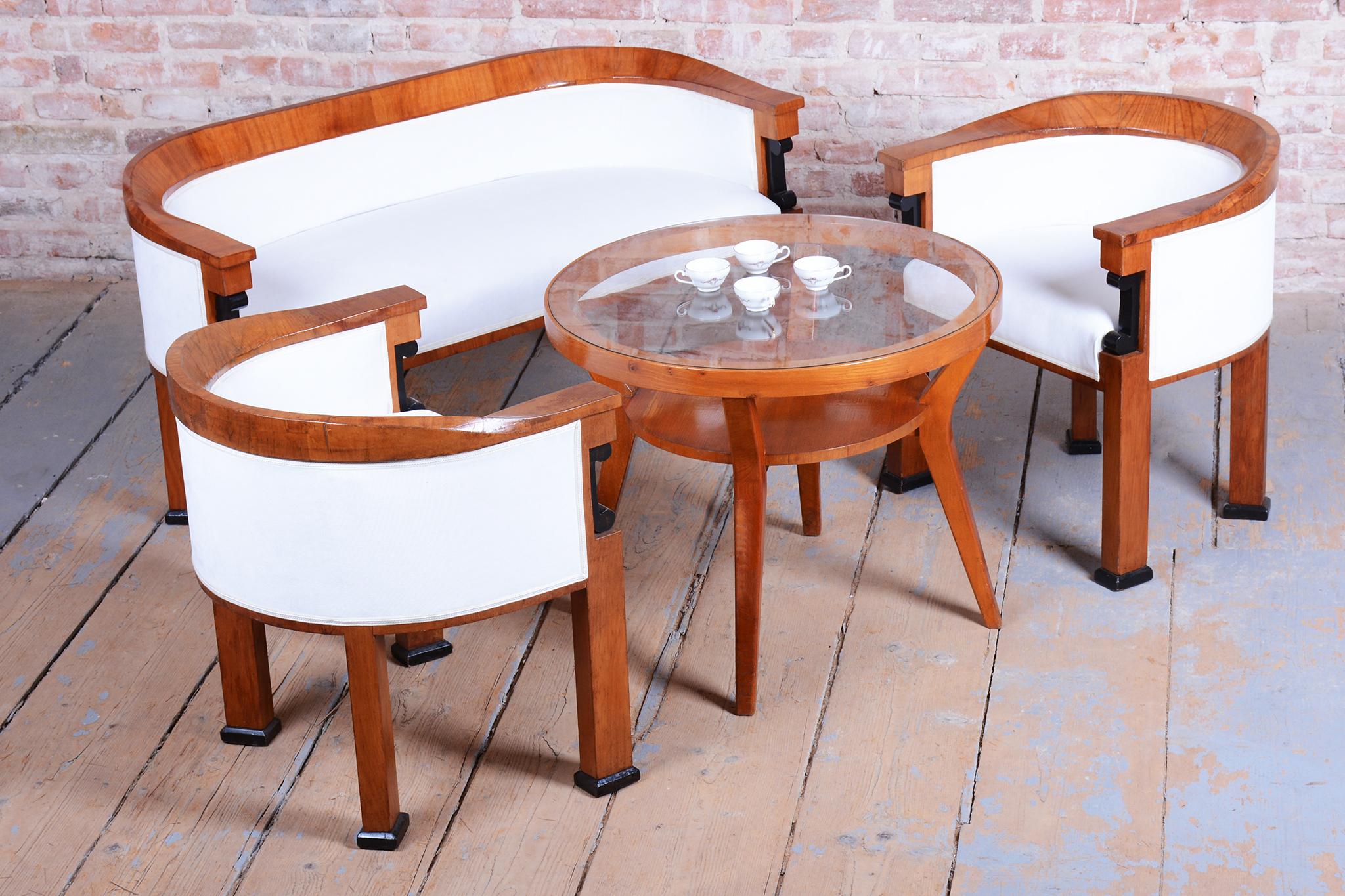 Ensemble de sièges Empire restauré, épicéa, bois de cerisier, polonais, Autriche, années 1850 en vente 13