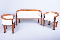 Restored Empire Seating Set, Spruce, Cherry Wood, Polish, Austria, 1850s