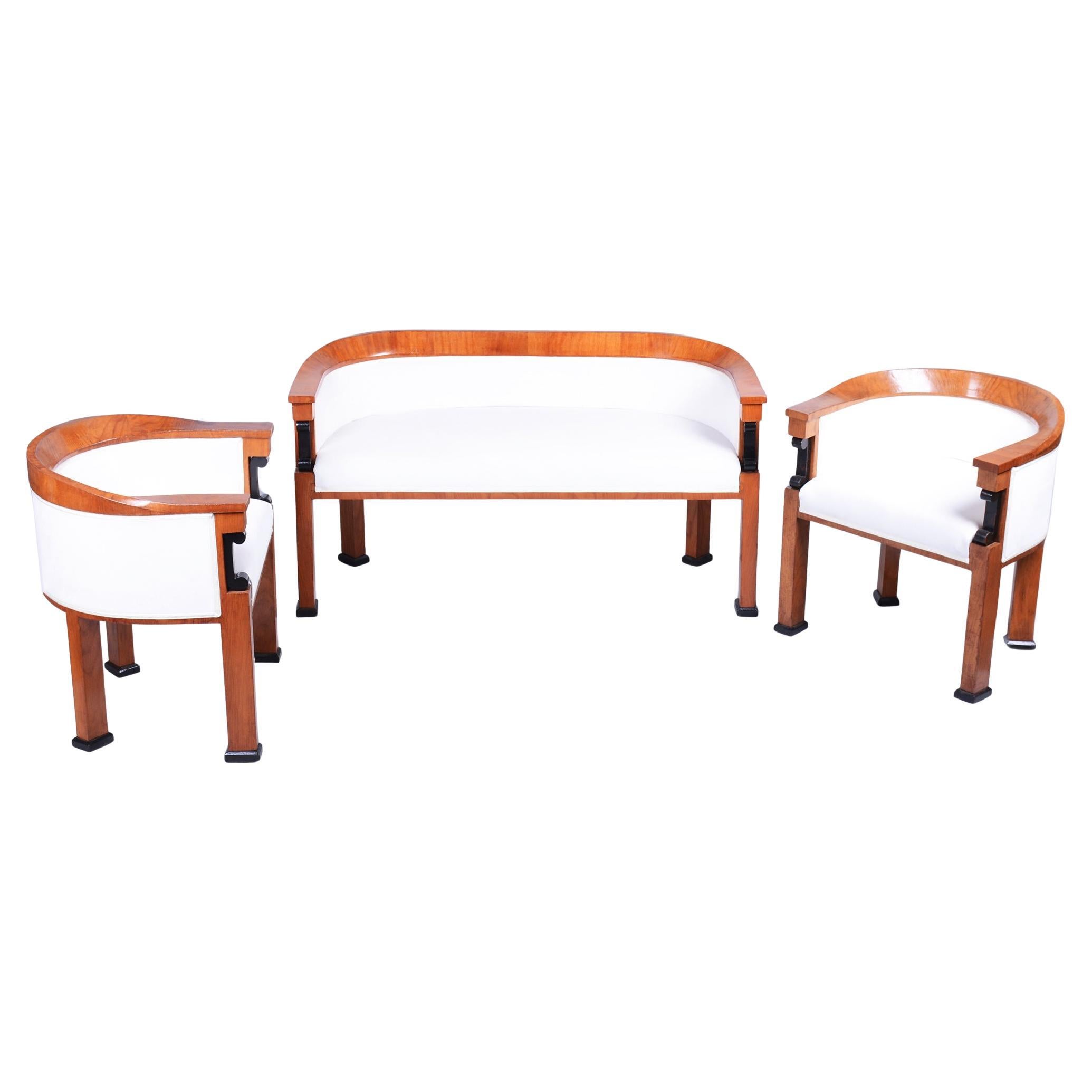 Ensemble de sièges Empire restauré, épicéa, bois de cerisier, polonais, Autriche, années 1850 en vente