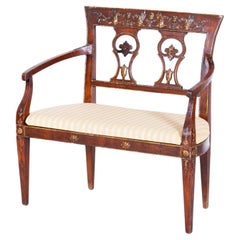 Restored Empire Sofa, Walnut, Spruce, Revived Polish, Austria, 1810s