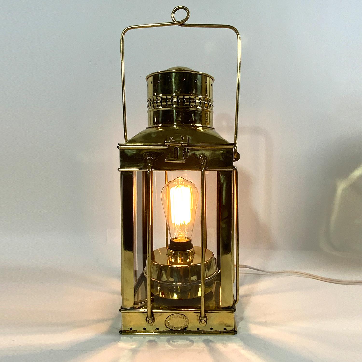 Lacquered Restored English Ships Lantern, C1920 For Sale