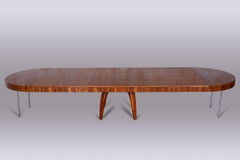 Restored Extendable Dining Table, by Halabala, UP Zavody, Walnut, Czech, 1930s