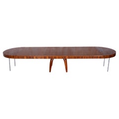 Mesa de comedor extensible restaurada, de Halabala, UP Zavody, Nogal, República Checa, Años 30