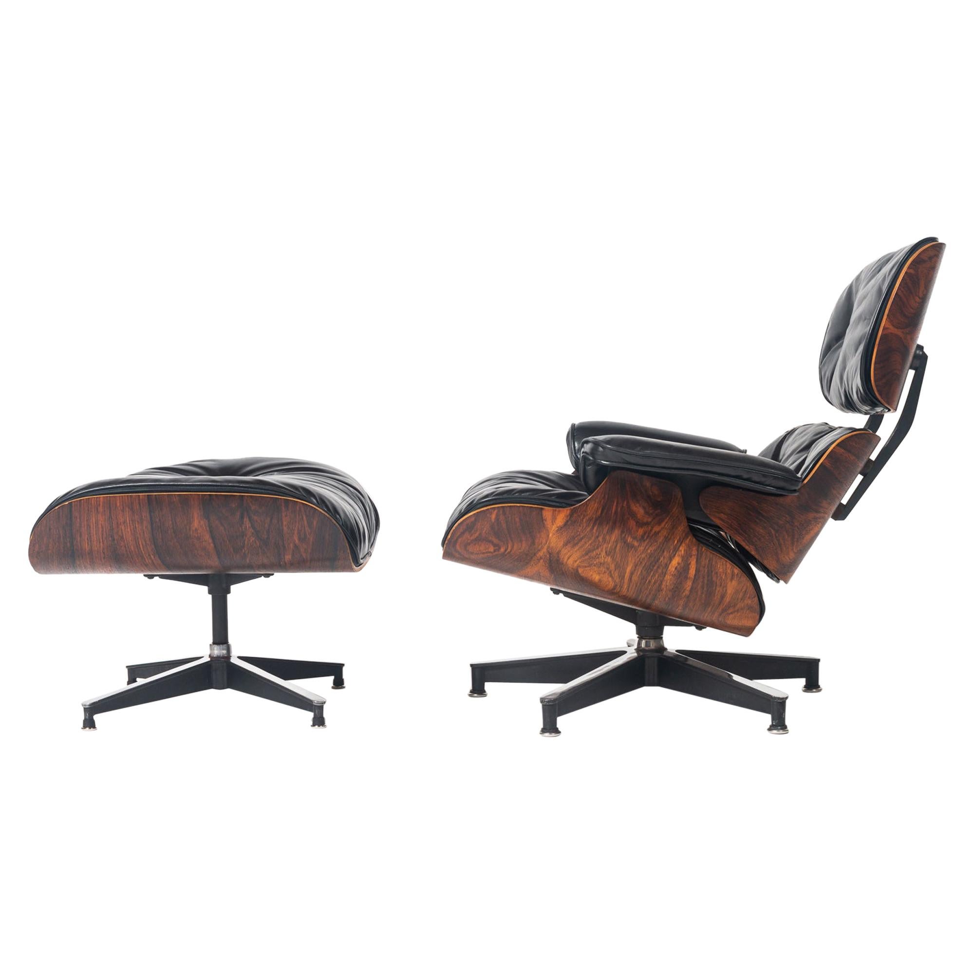 Restored First Gen 1956 Eames Lounge Chair & Ottoman