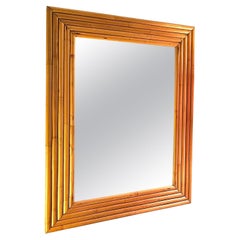 Restored Five-Strand Rectangle Rattan Mirror by Tropical Sun Rattan Company