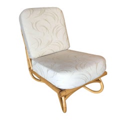 Restored Floating Rattan Lounge Chair in the Style of Paul Frankl
