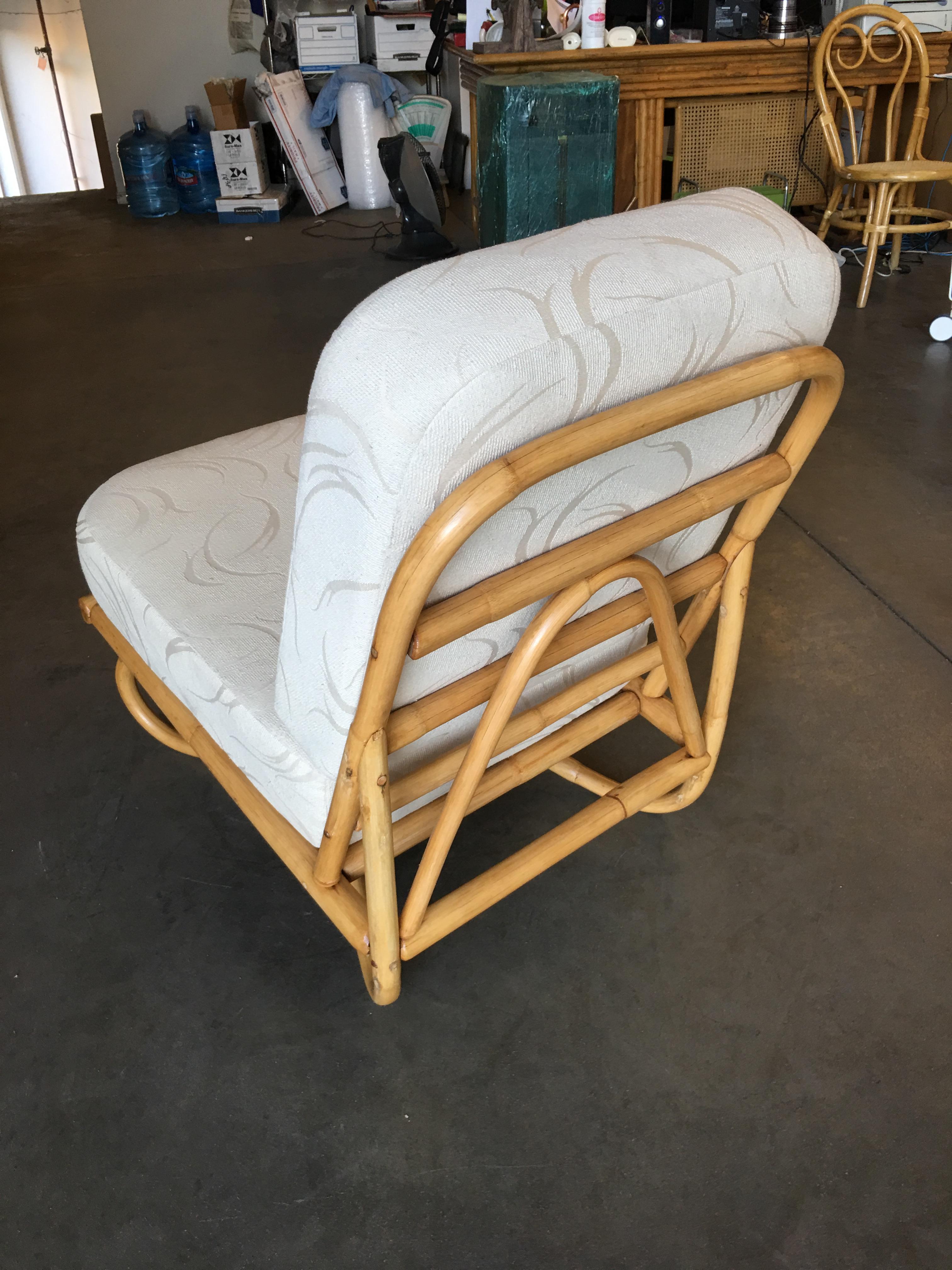 Restored Mid-Century Floating Rattan Lounge Chair, Circa 1940 In Excellent Condition In Van Nuys, CA