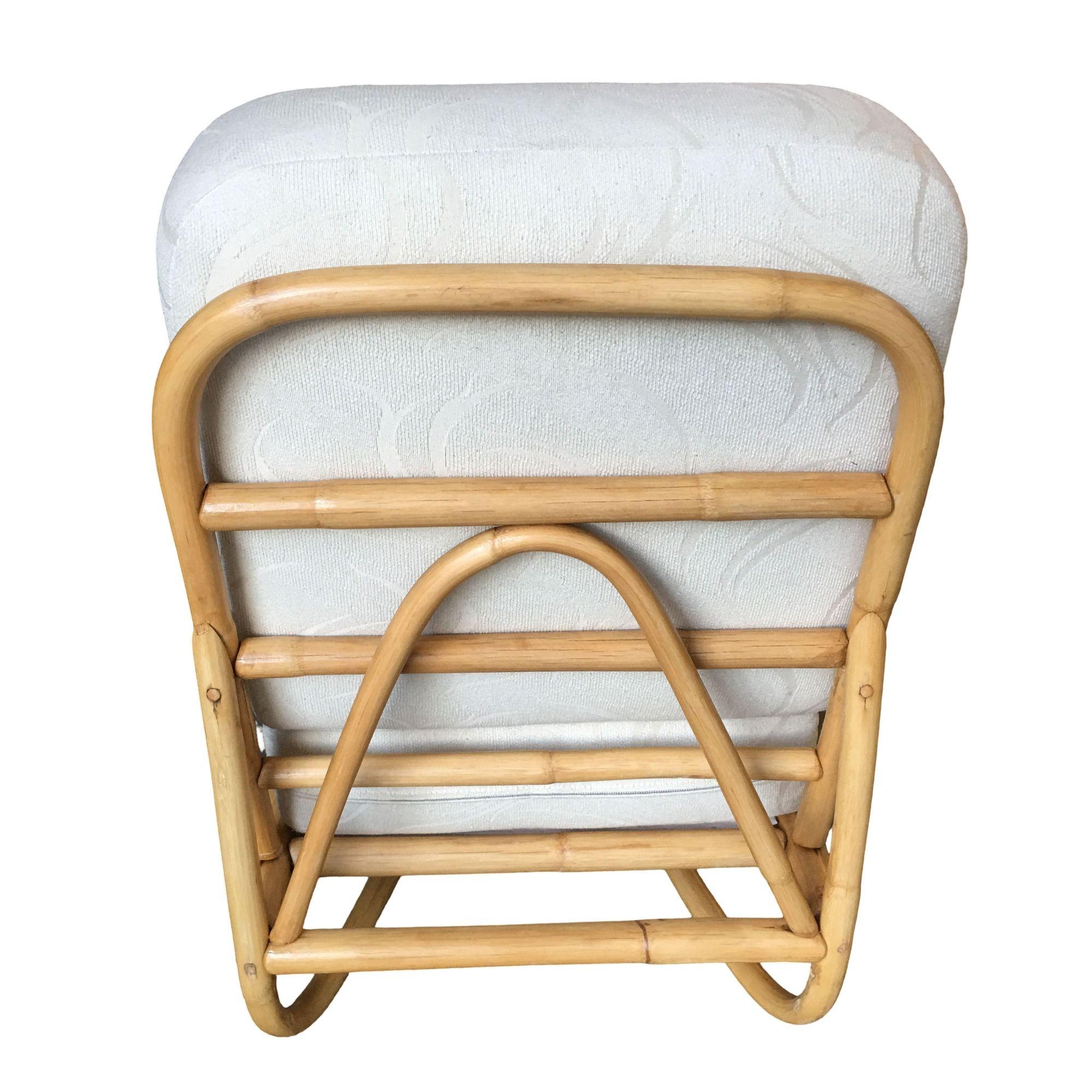 Mid-20th Century Restored Floating Rattan Lounge Chair in the Style of Paul Frankl For Sale