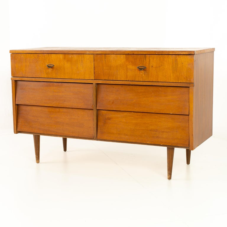 Restored Florence Knoll Style Harmony House 6 Drawer Midcentury Lowboy