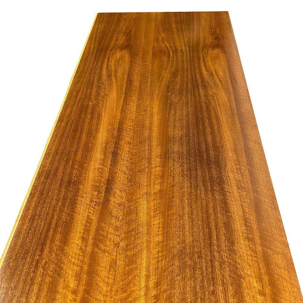 Mueble de TV Credenza restaurado estilo Frankl de ratán y caoba con base de ratán apilada en venta 5