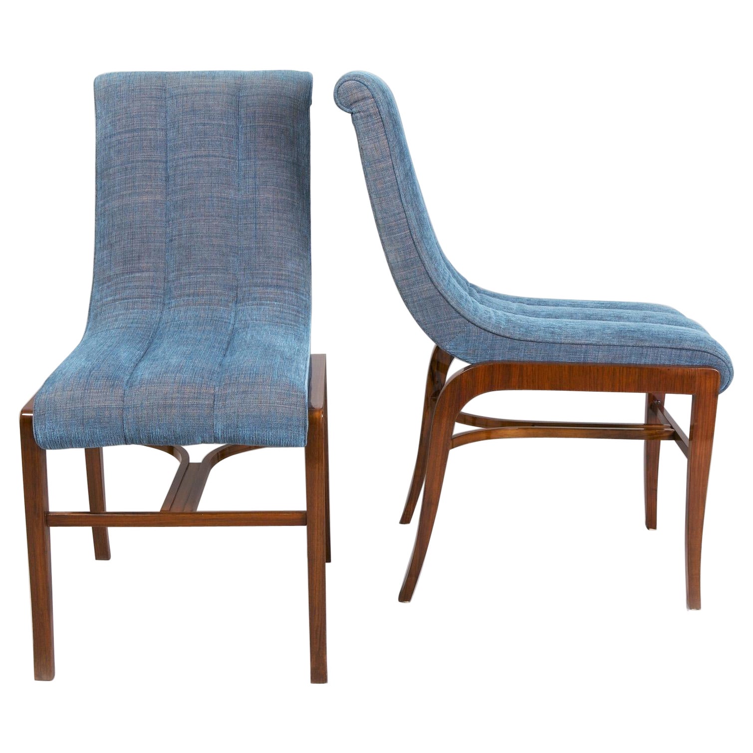 Restaurierte französische Art-Déco-Stühle, entworfen von Jules Leleu, 1920-1929, 2 Pieces