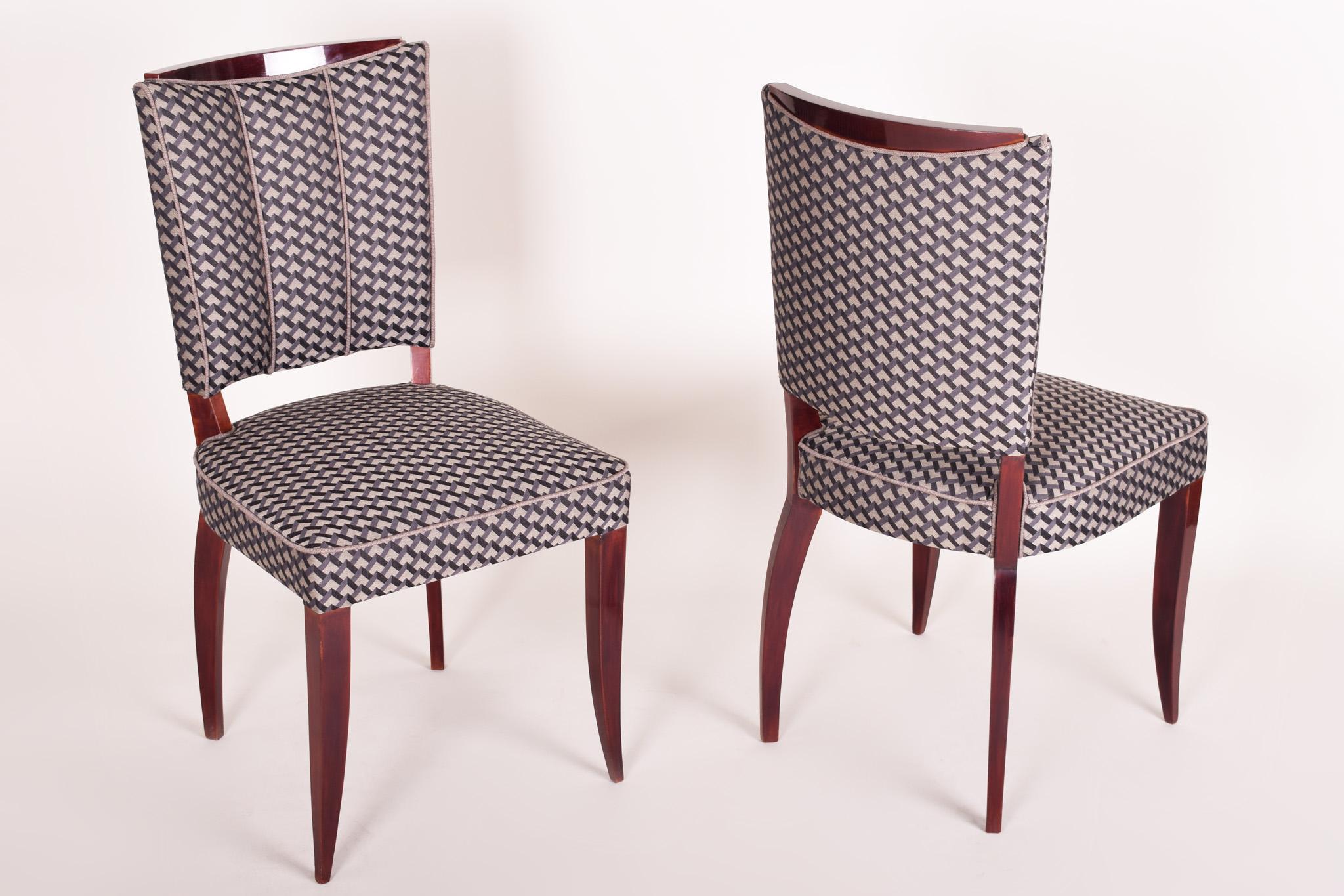 Restored French Art Deco Chairs, Six Pieces, Designed by Jules Leleu, 1920-1929 2