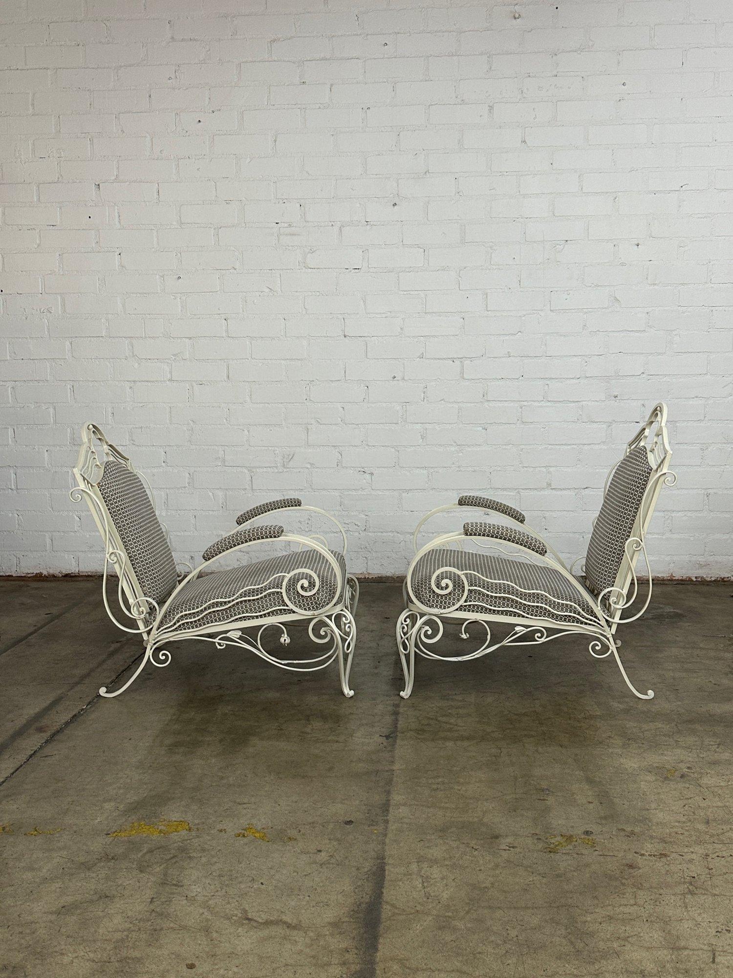 Restored French Iron chairs - Pair For Sale 5