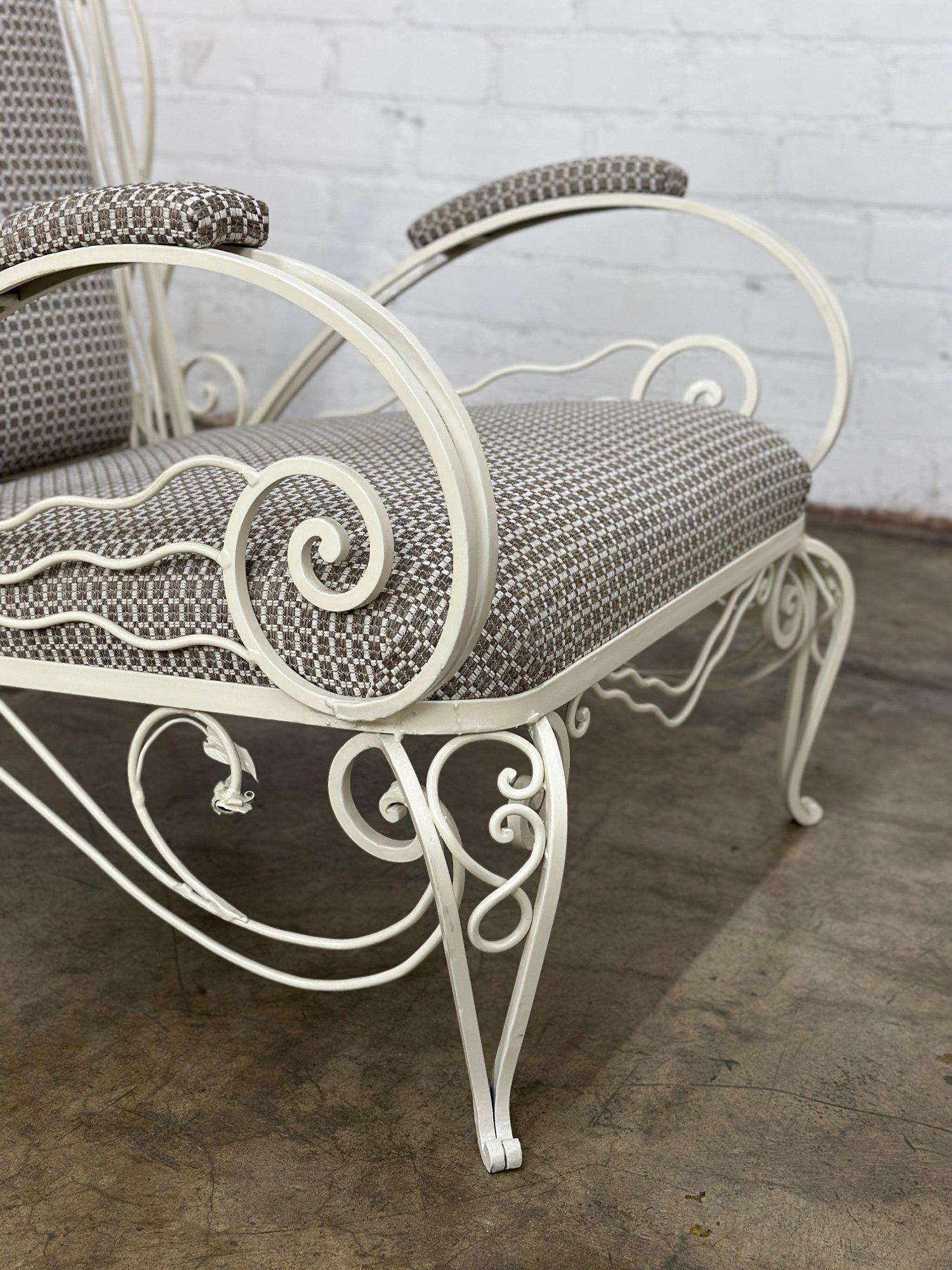 Restored French Iron chairs - Pair For Sale 4