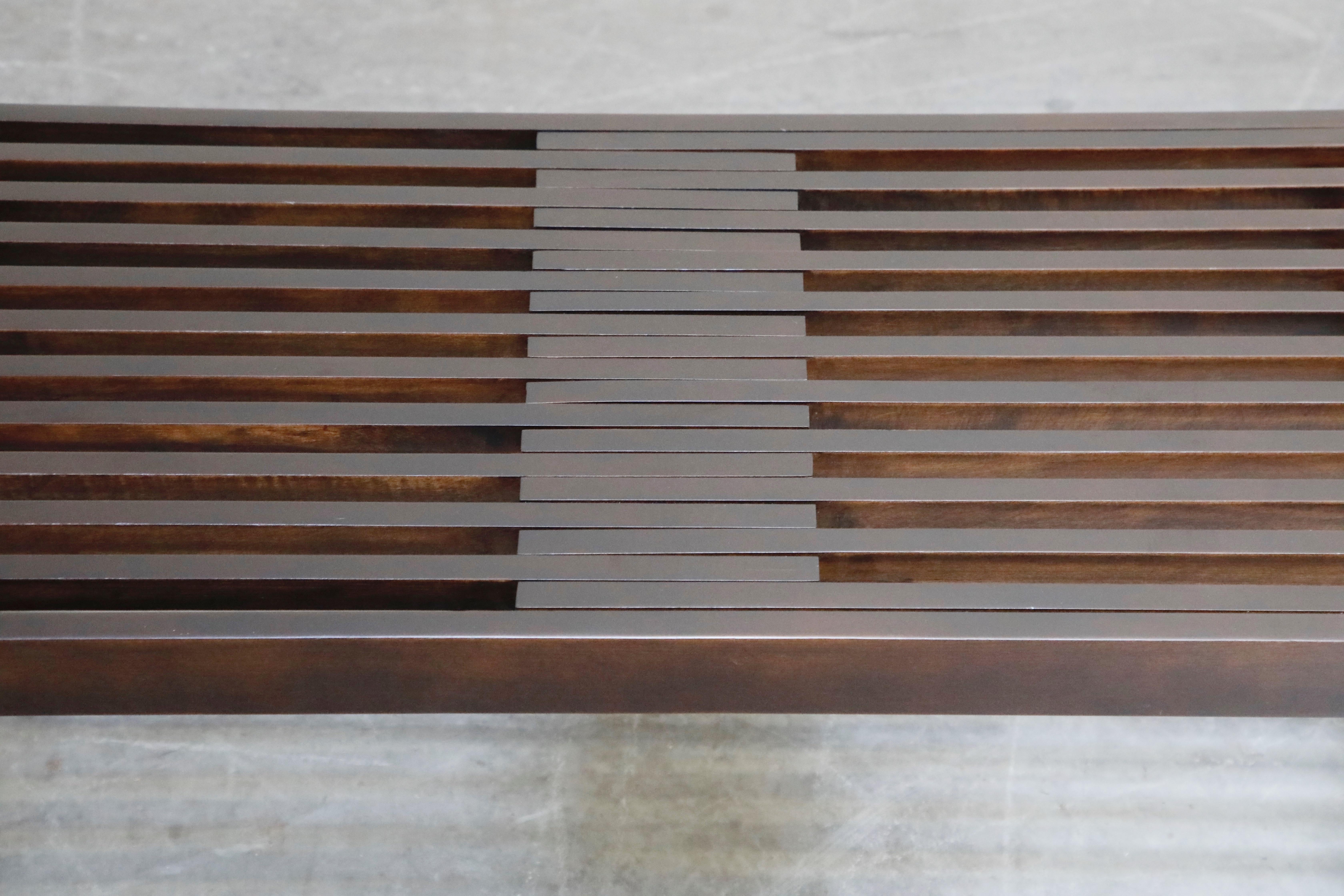 Restored George Nelson Style Expandable Slatted Wood Bench or Table, circa 1960 5