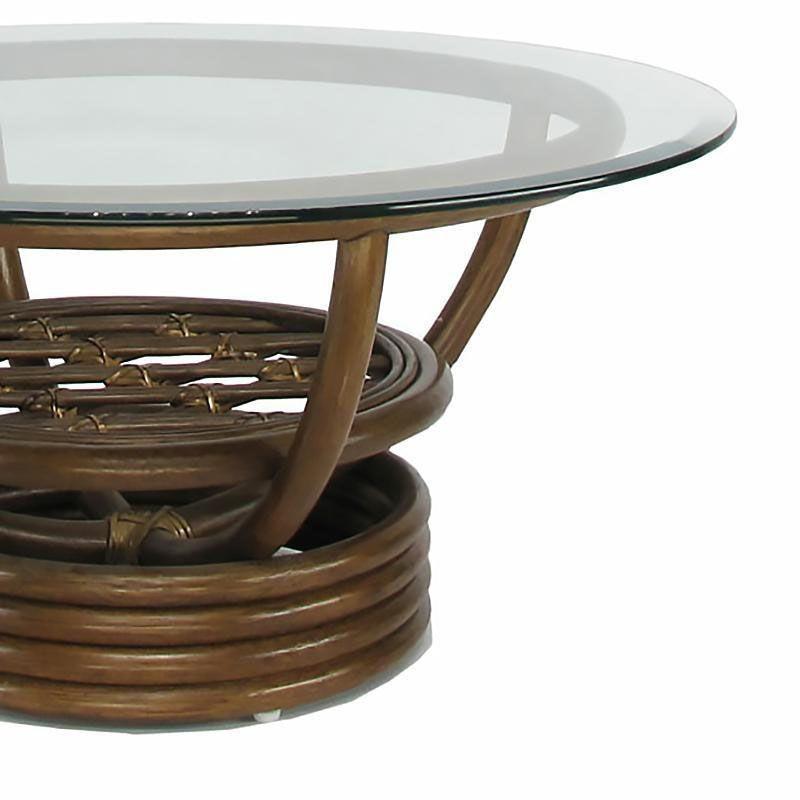 American Restored Glass Top Rattan 