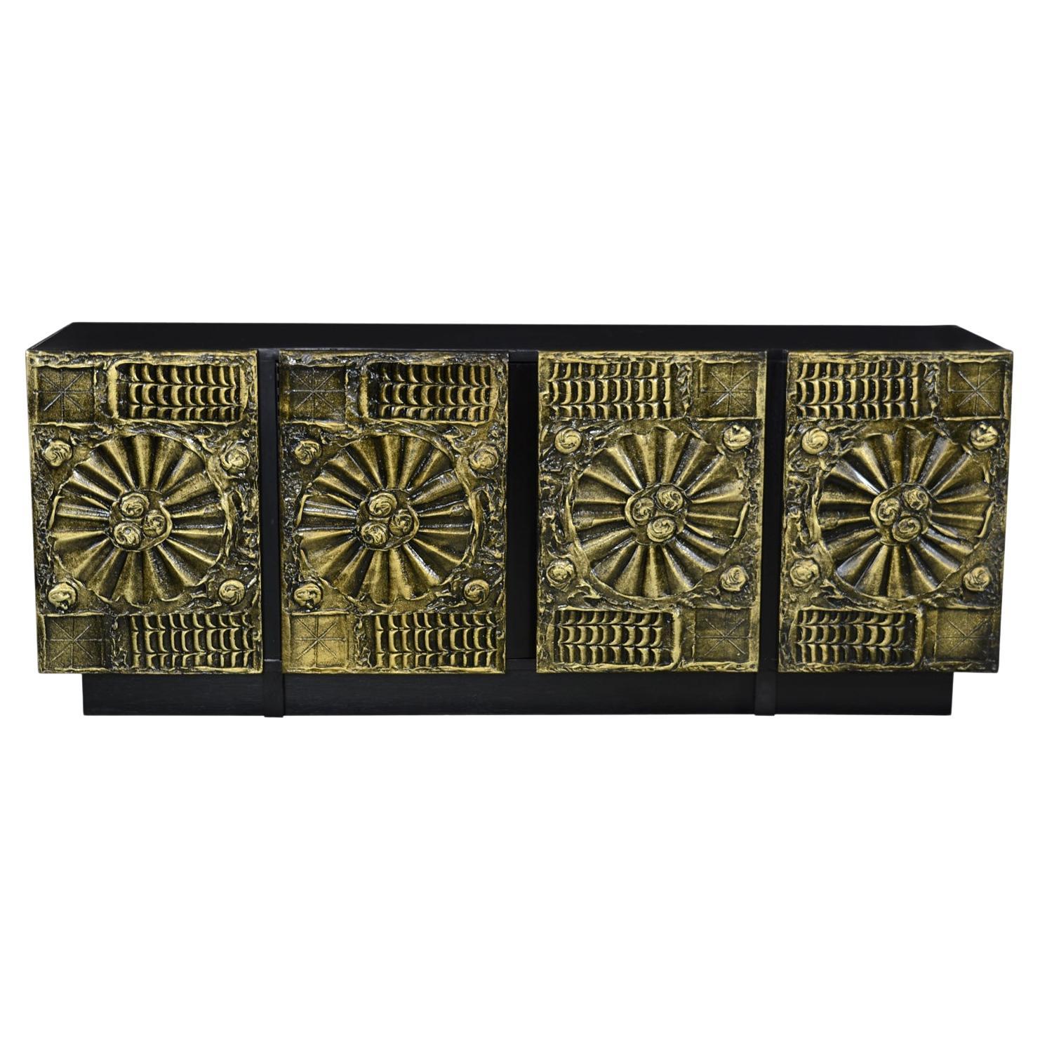 You won't find a nicer version of this Adrian Pearsall Brutalist Credenza anywhere.  The FMV restoration team covets this unique line and labors with love by techniques perfected over the years.  The original plinth base could not be salvaged, so we