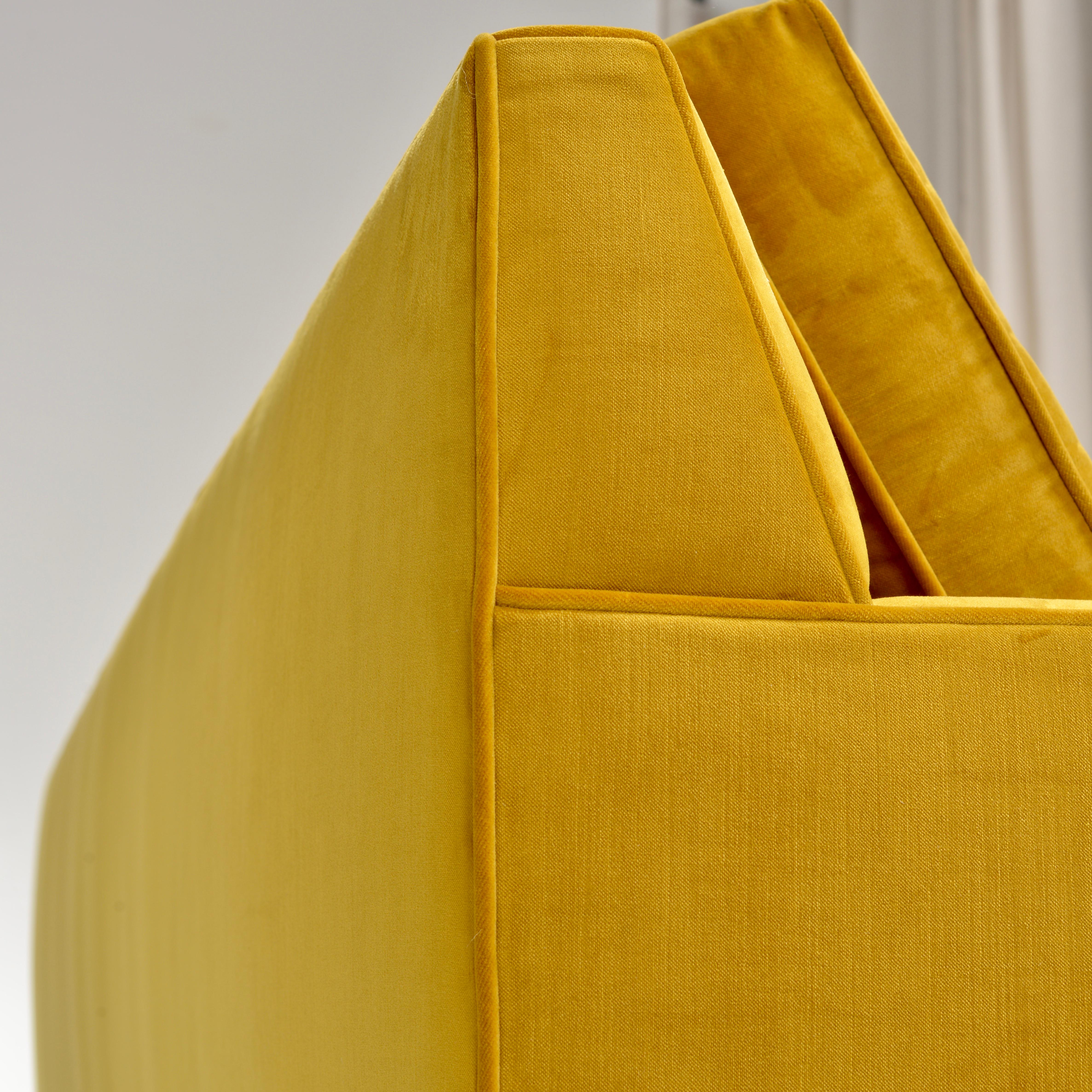 Restored Gold Velvet Custom Sofa Attributed to Richard Neutra for Dunbar 2