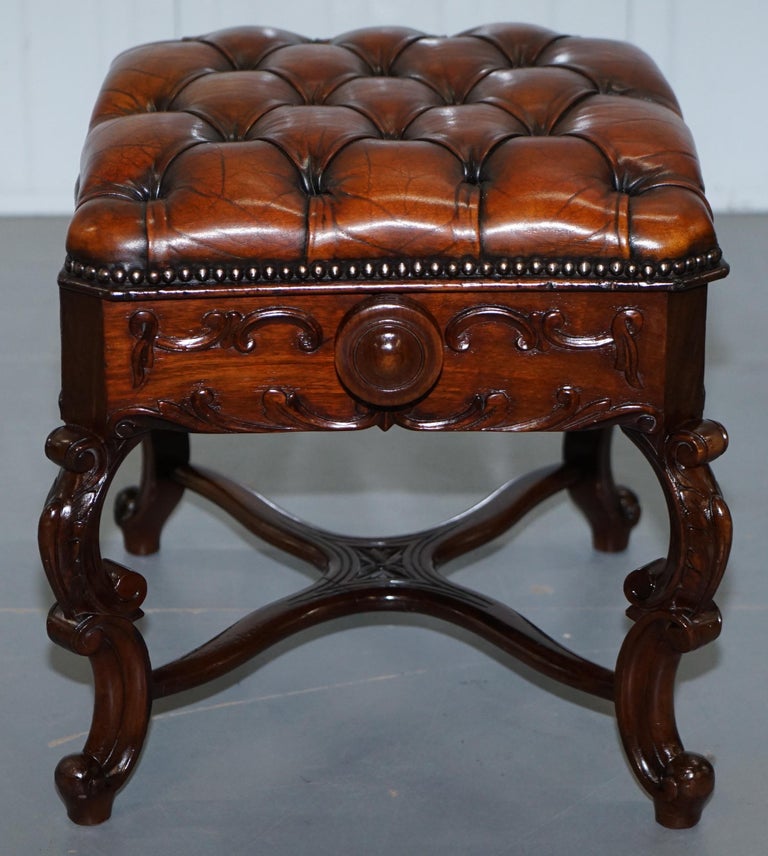 Restored H Brooks of London Rosewood Chesterfield Leather circa 1875