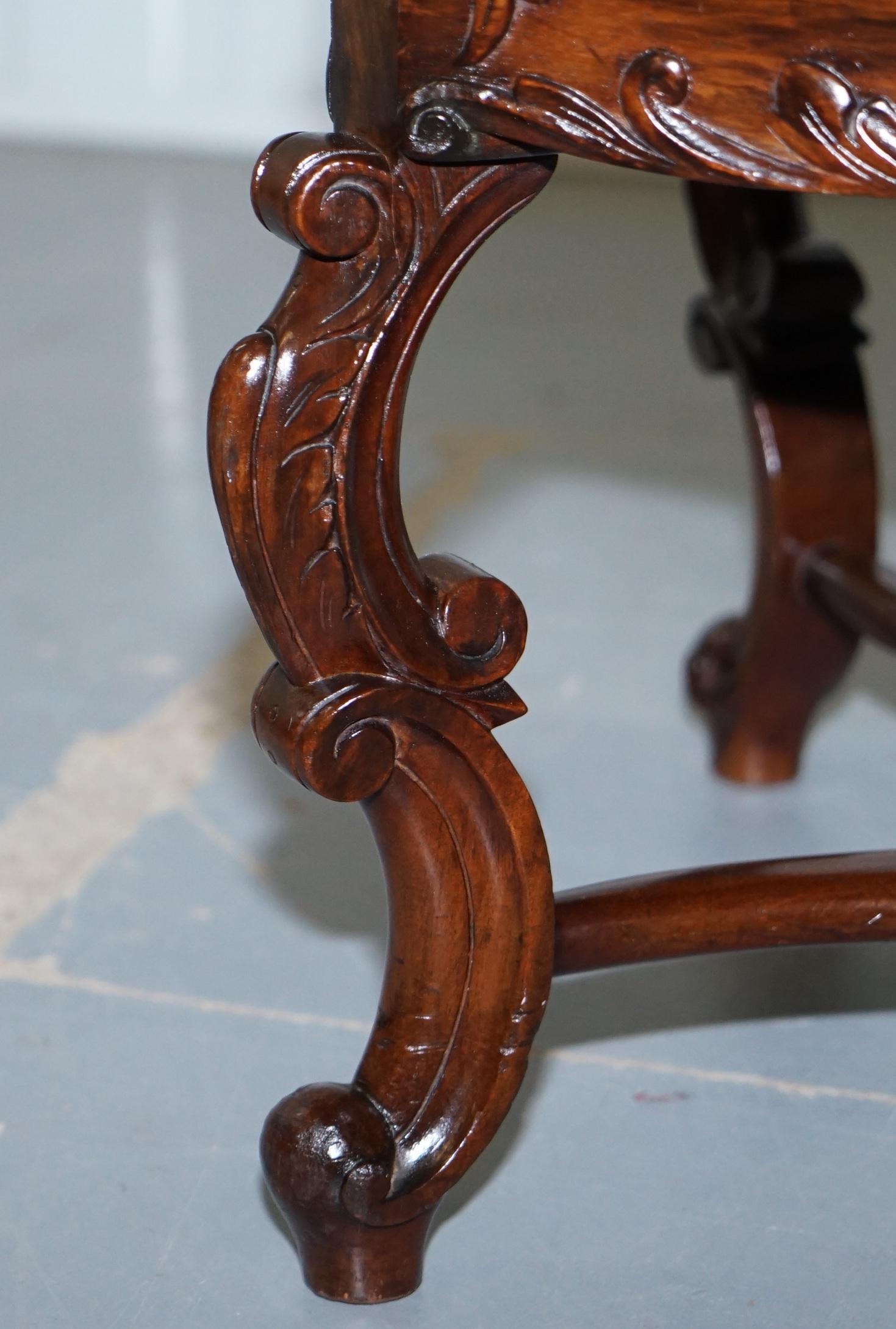 Late 19th Century Restored H Brooks of London Rosewood Chesterfield Leather circa 1875 Piano Stool