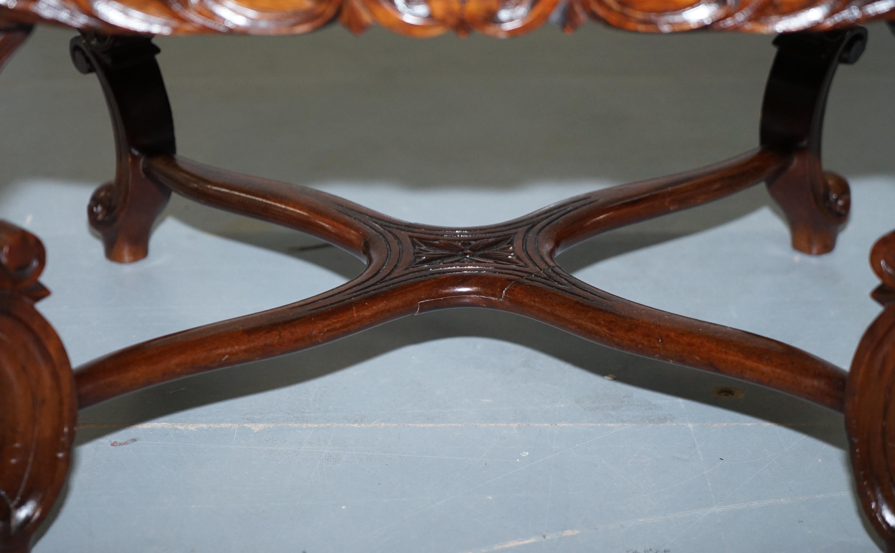 Restored H Brooks of London Rosewood Chesterfield Leather circa 1875 Piano Stool 1