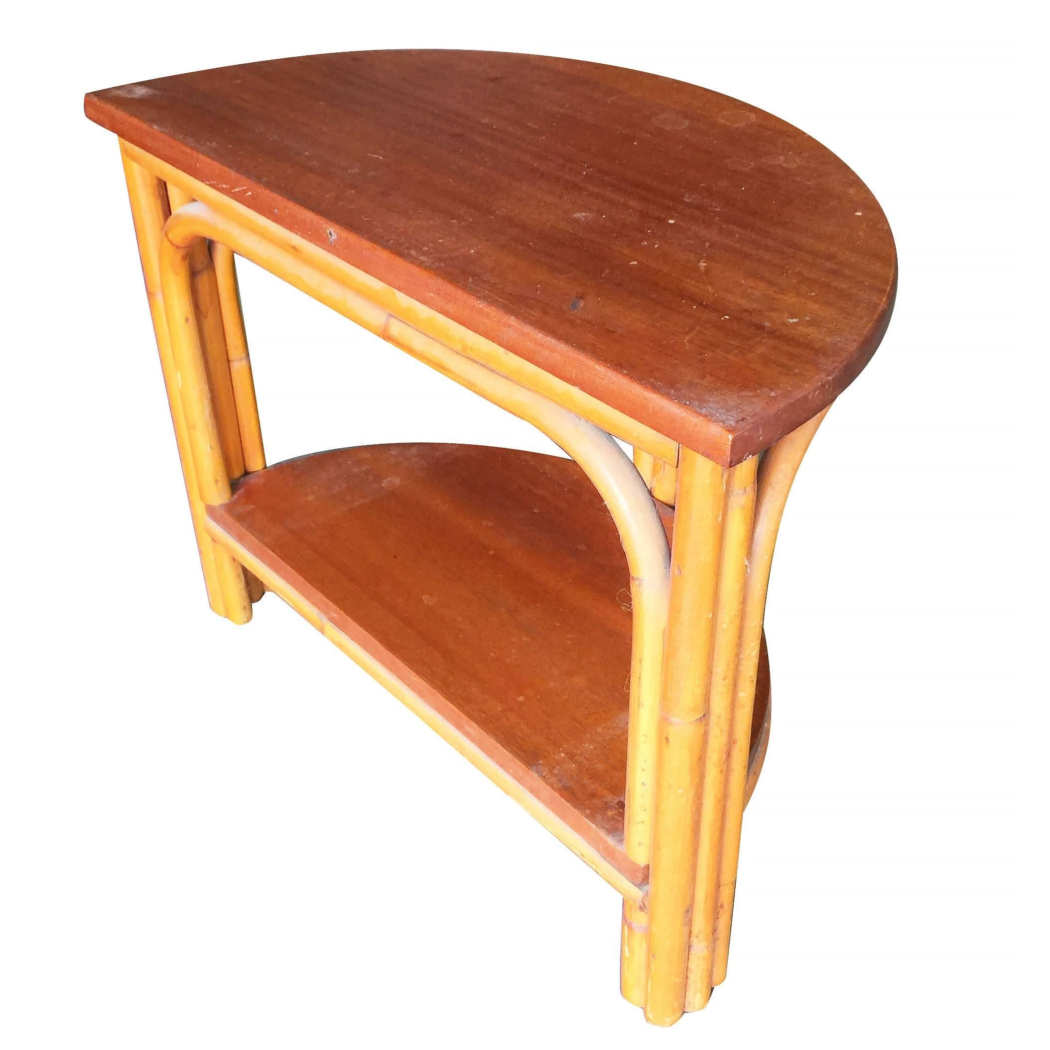 half round end table